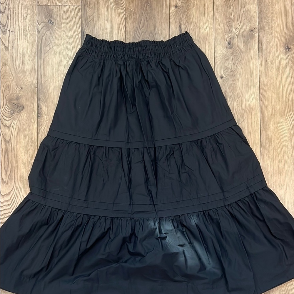 Anthropologie Black Tiered Skirt